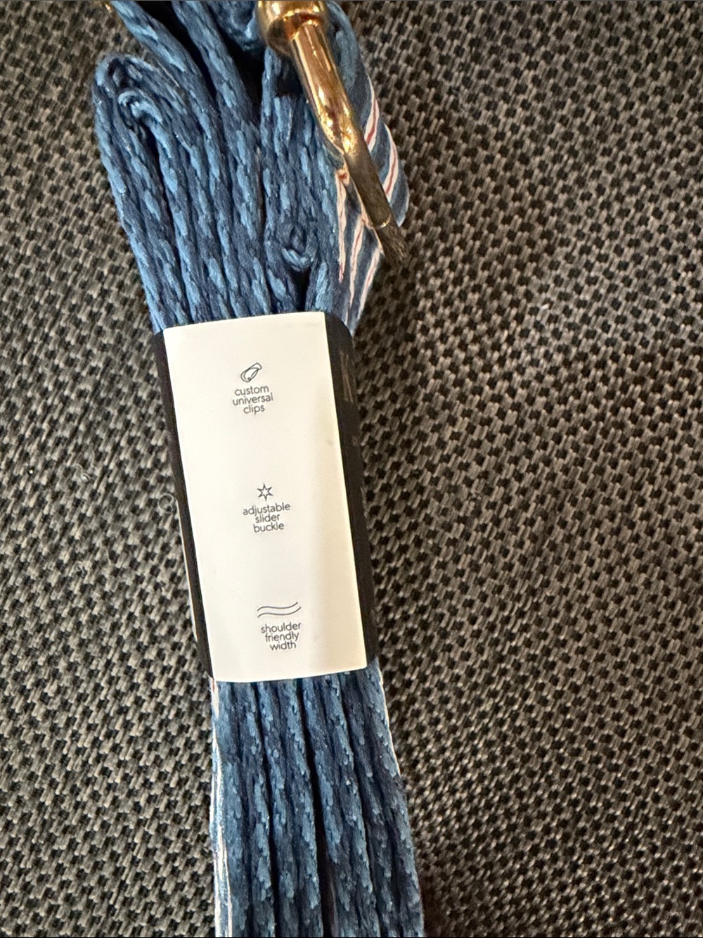 Kedzie Blue Patterned Interchangeable Bag Strap with Gold Hardware - Picture 4 of 4